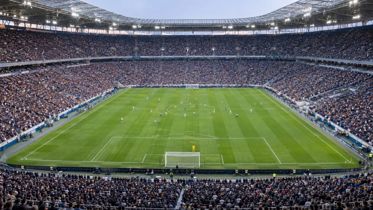 満員のサッカースタジアム観客席