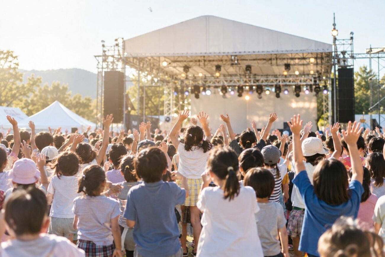 イベント会場で盛り上がる子どもたち