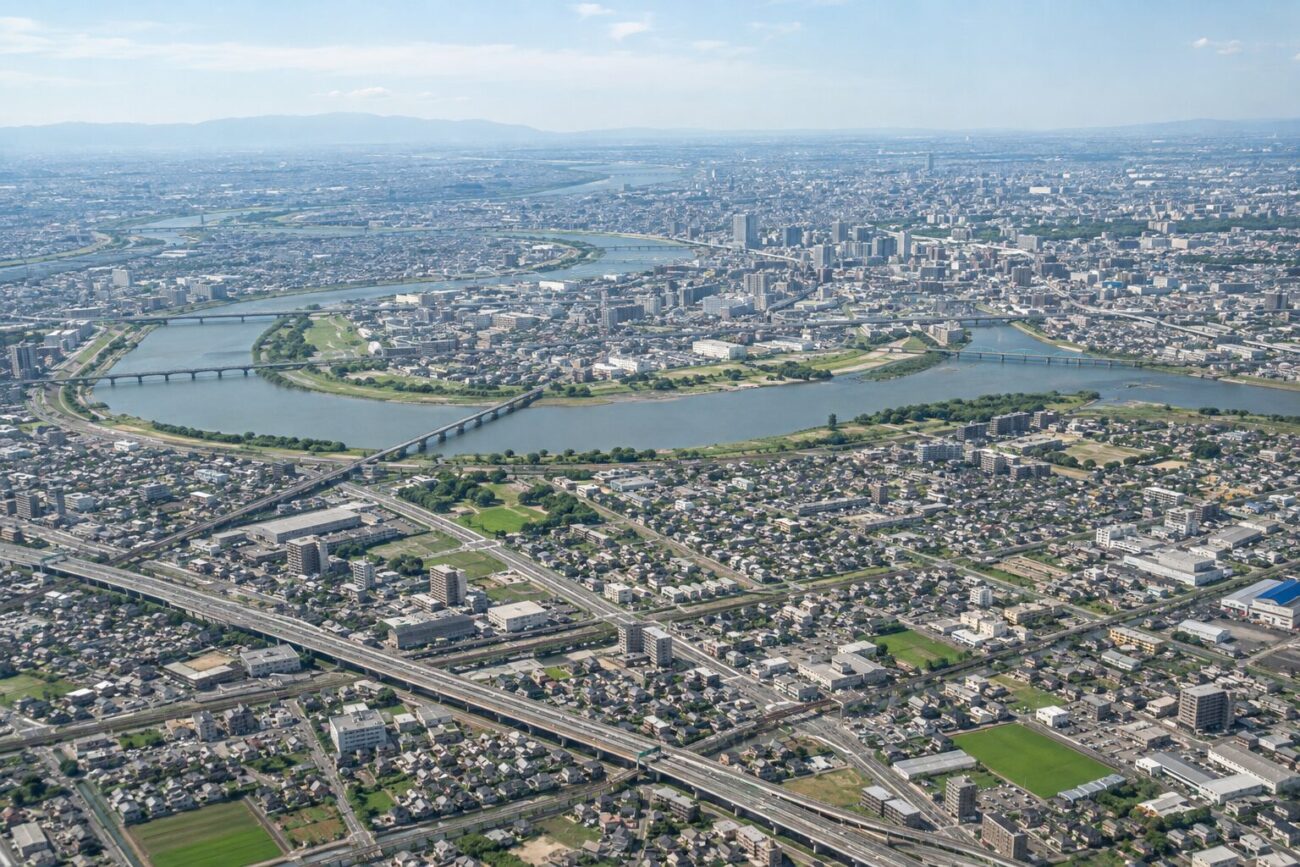 愛知・名古屋の街並みを俯瞰した風景
