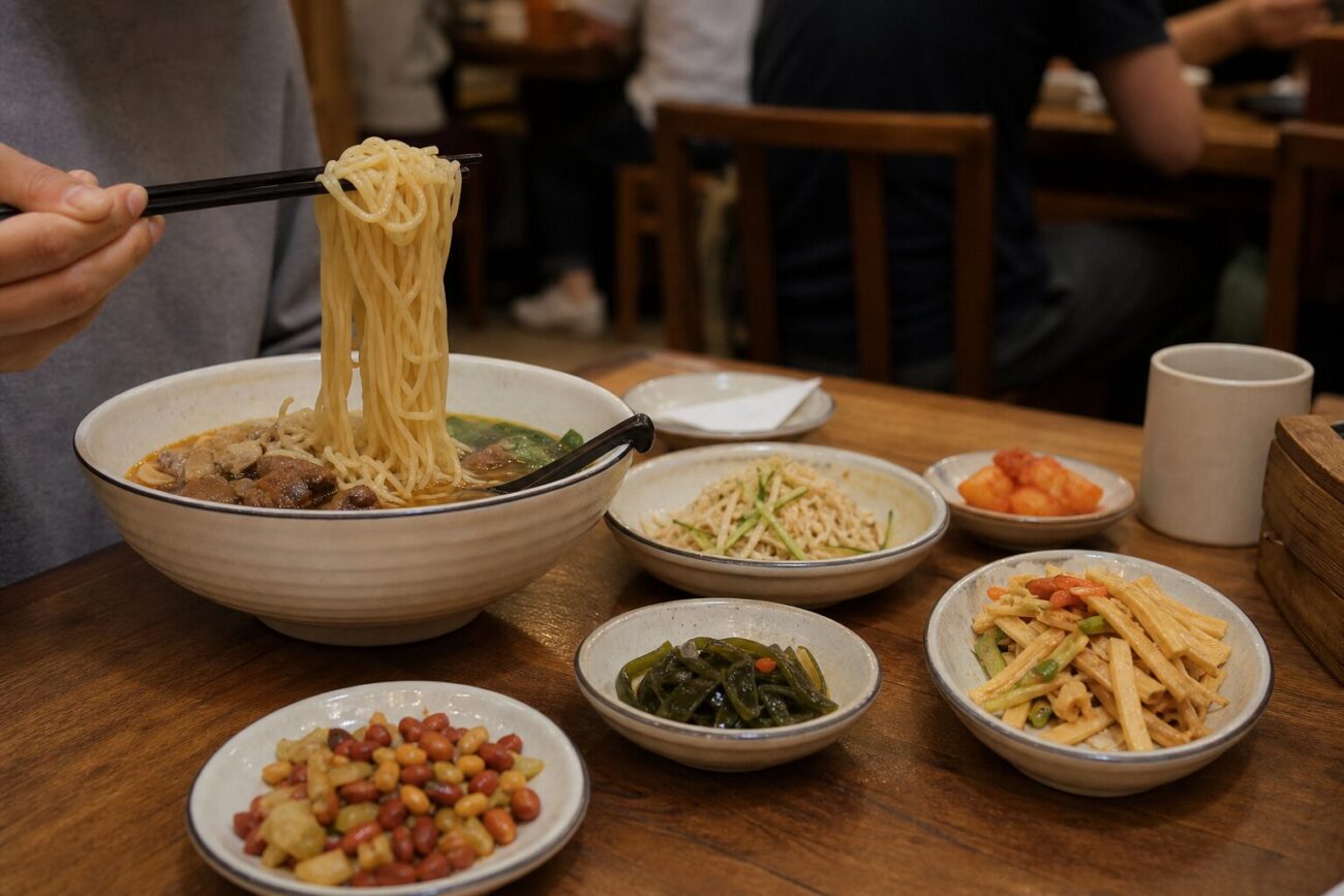 中華料理店の食事風景